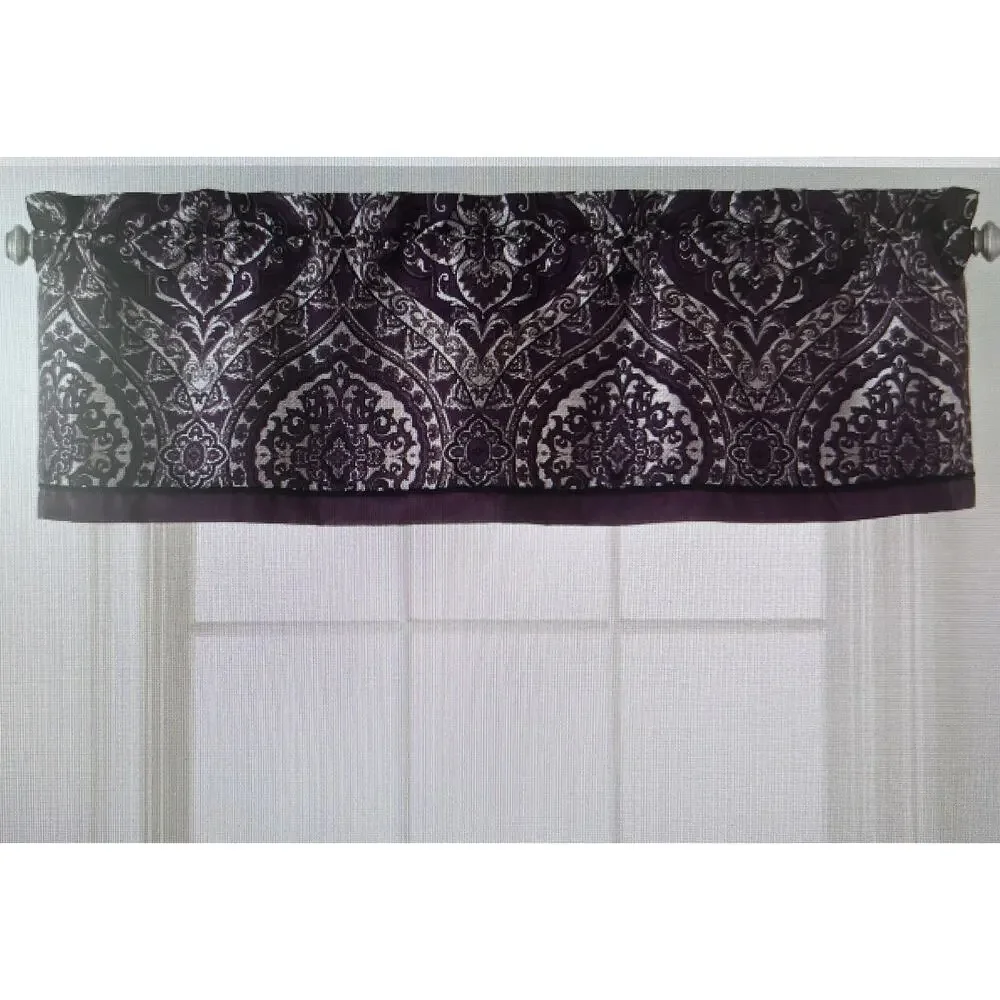 Home Expressions JCPenney Bristol Valance 54 X 17 Purple Silver (2)